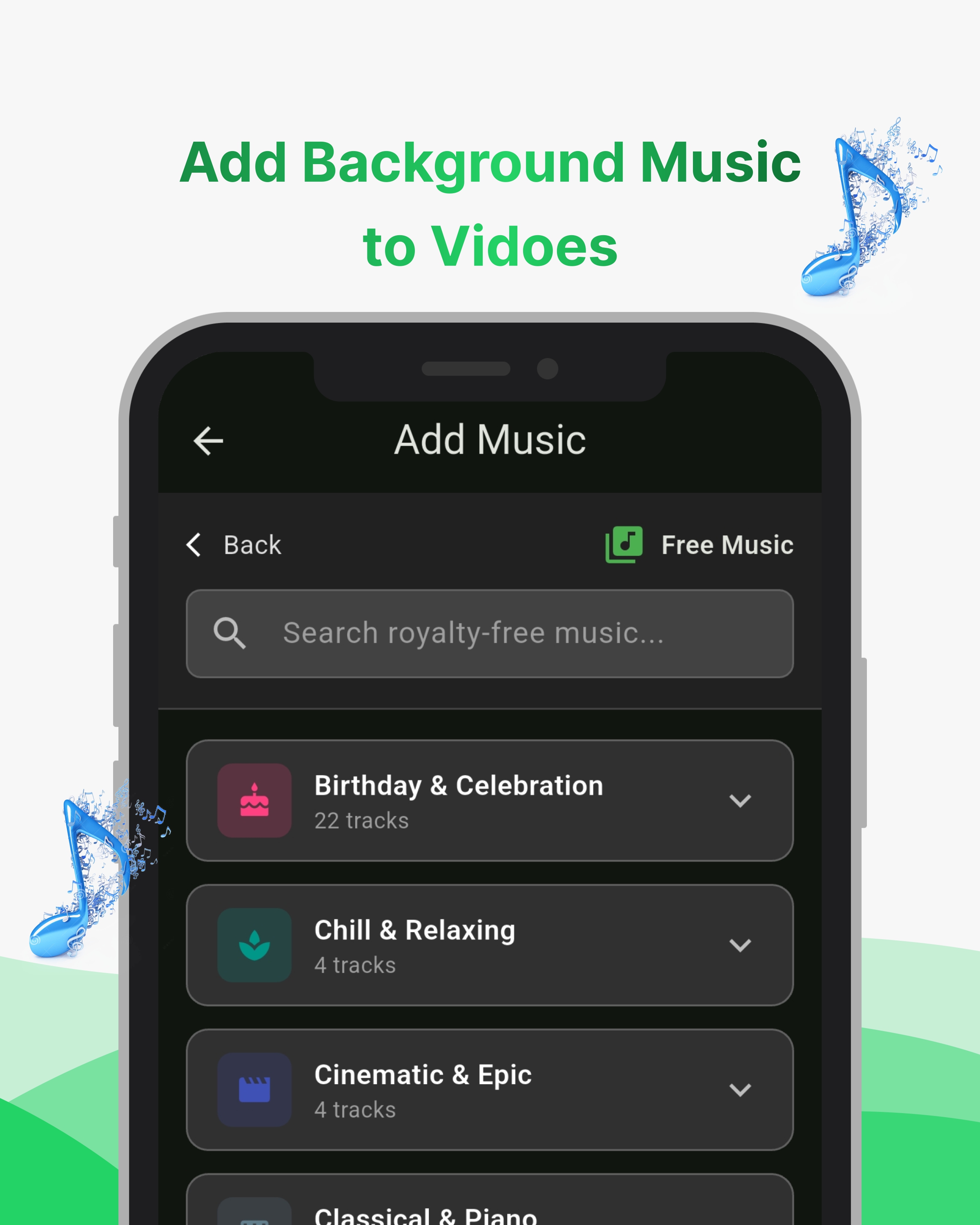 WhatStatHD Add Background Music to WhatsApp Status Videos - Browse royalty-free music categories